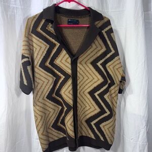 Men's Brown Zigzag Sweater